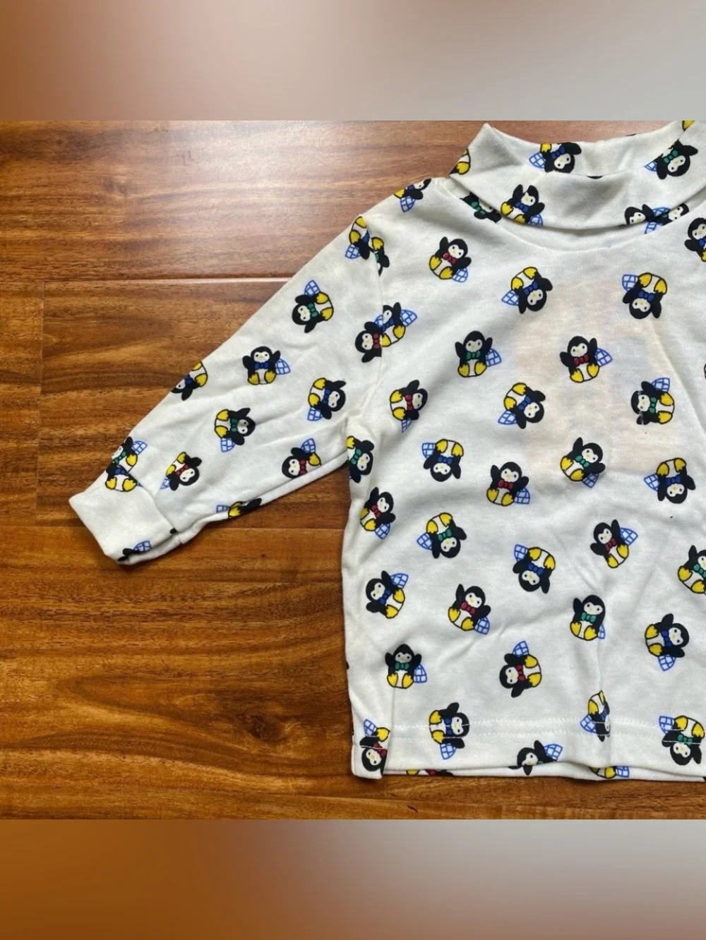 NWT New Vintage Osh Kosh B'Gosh White Penguin Long Sleeve Shirt Size 12M Casual